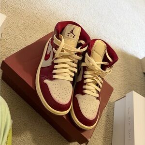 Nike Red and Cream Women's Sneakers